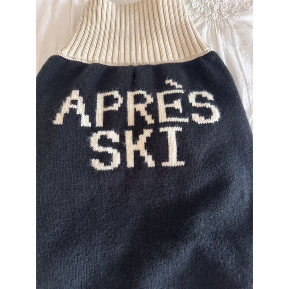 Max Bone Apres Ski Black & Cream Knit Dog Sweater Sz XL Cozy Winter Pet Pullover - Picture 3 of 11